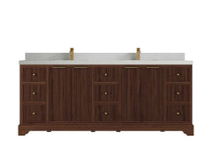 Austin Teak Wood 84 in. W x 22 in. D Double Sink Bathroom Vanity - photo 15
