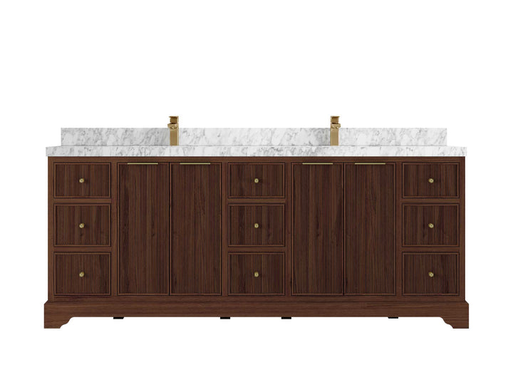 Austin Teak Wood 84 in. W x 22 in. D Double Sink Bathroom Vanity - photo 14