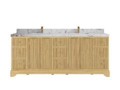 Austin Teak Wood 84 in. W x 22 in. D Double Sink Bathroom Vanity - photo 23
