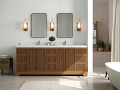 Austin Teak Wood 84 in. W x 22 in. D Double Sink Bathroom Vanity - photo 4