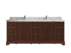 Austin Teak Wood 84 in. W x 22 in. D Double Sink Bathroom Vanity - photo 31