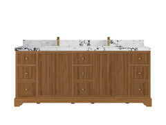 Austin Teak Wood 84 in. W x 22 in. D Double Sink Bathroom Vanity - photo 27