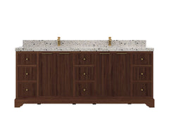 Austin Teak Wood 84 in. W x 22 in. D Double Sink Bathroom Vanity - photo 29