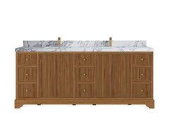 Austin Teak Wood 84 in. W x 22 in. D Double Sink Bathroom Vanity - photo 14