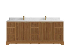 Austin Teak Wood 84 in. W x 22 in. D Double Sink Bathroom Vanity - photo 17