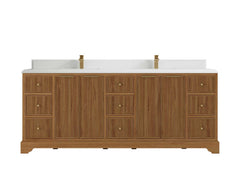 Austin Teak Wood 84 in. W x 22 in. D Double Sink Bathroom Vanity - photo 18