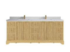 Austin Teak Wood 84 in. W x 22 in. D Double Sink Bathroom Vanity - photo 21