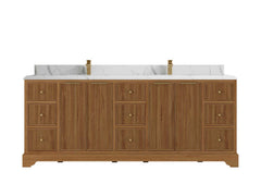 Austin Teak Wood 84 in. W x 22 in. D Double Sink Bathroom Vanity - photo 16