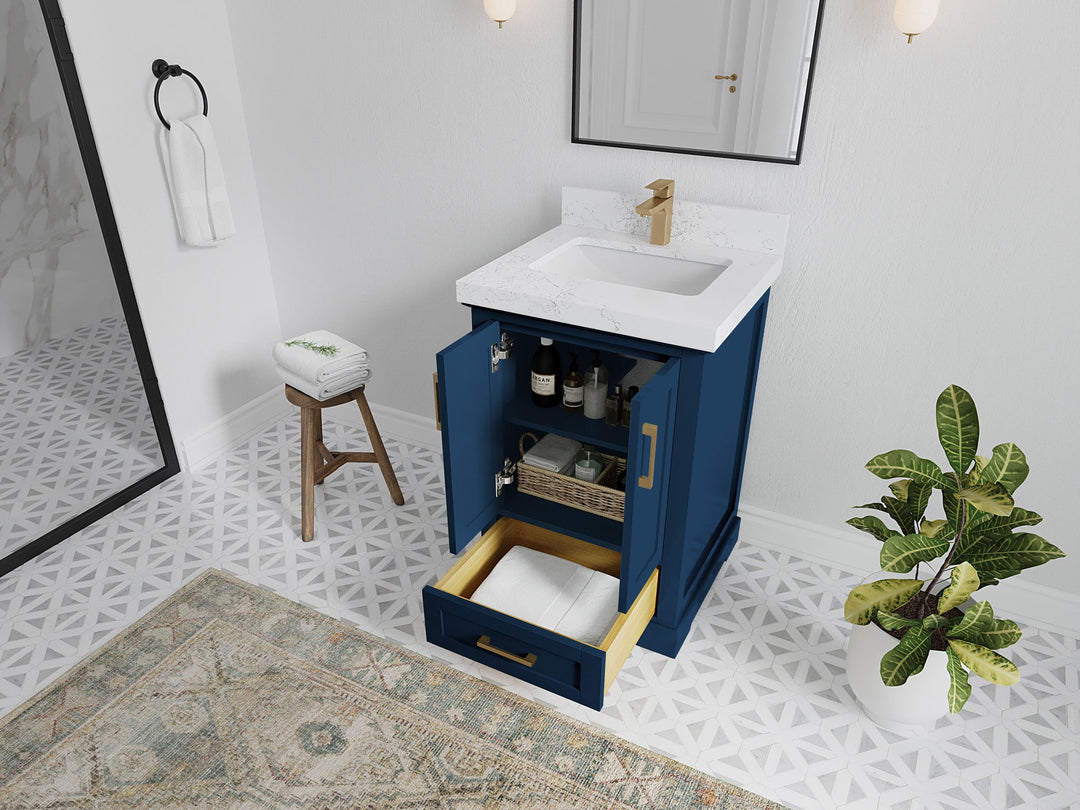 Boston 24 in. W x 22 in. D Single Sink Bathroom Vanity - Willow Bath and Vanity