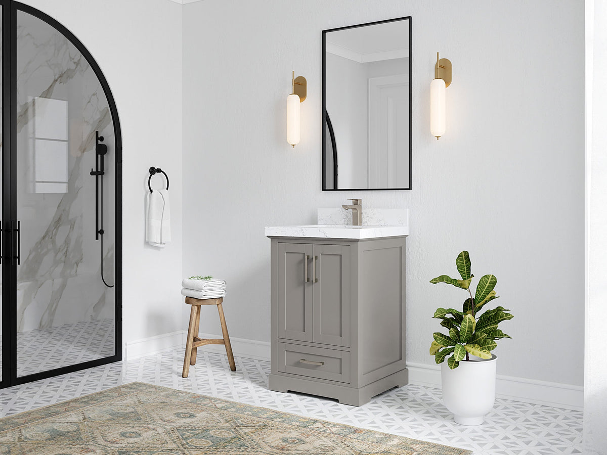 Boston 24 in. W x 22 in. D Single Sink Bathroom Vanity - Willow Bath and Vanity