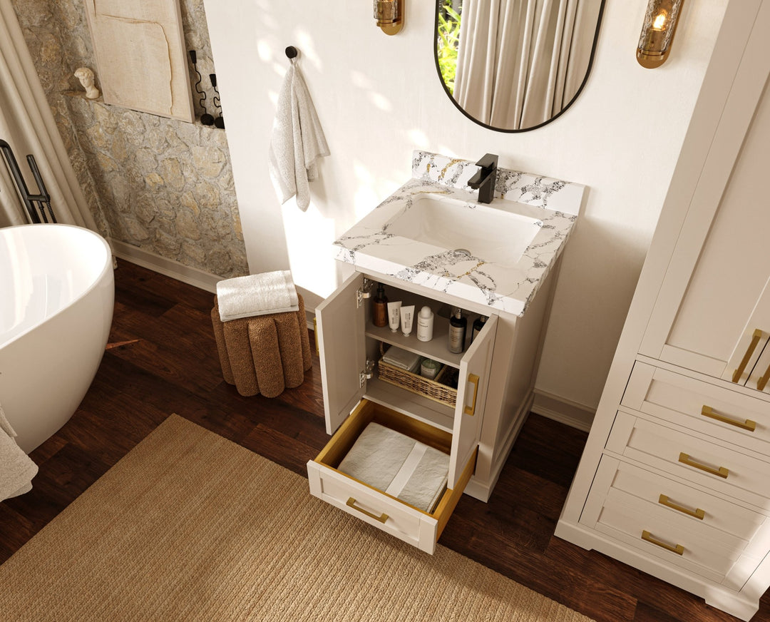 Boston 24 in. W x 22 in. D Single Sink Bathroom Vanity - Willow Bath and Vanity