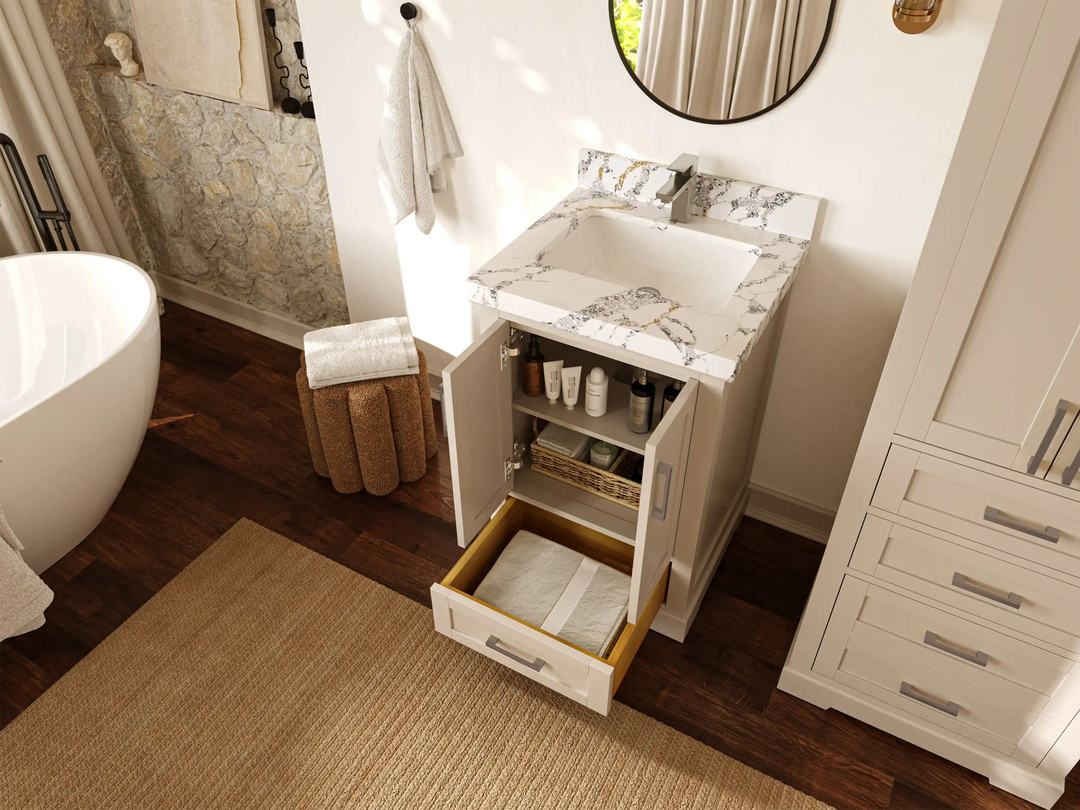 Boston 24 in. W x 22 in. D Single Sink Bathroom Vanity - Willow Bath and Vanity