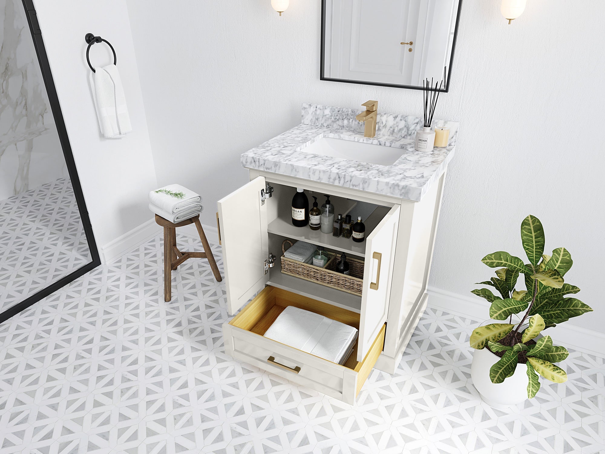 Boston 30 in. W x 22 in. D Single Sink Bathroom Vanity - Willow Bath and Vanity