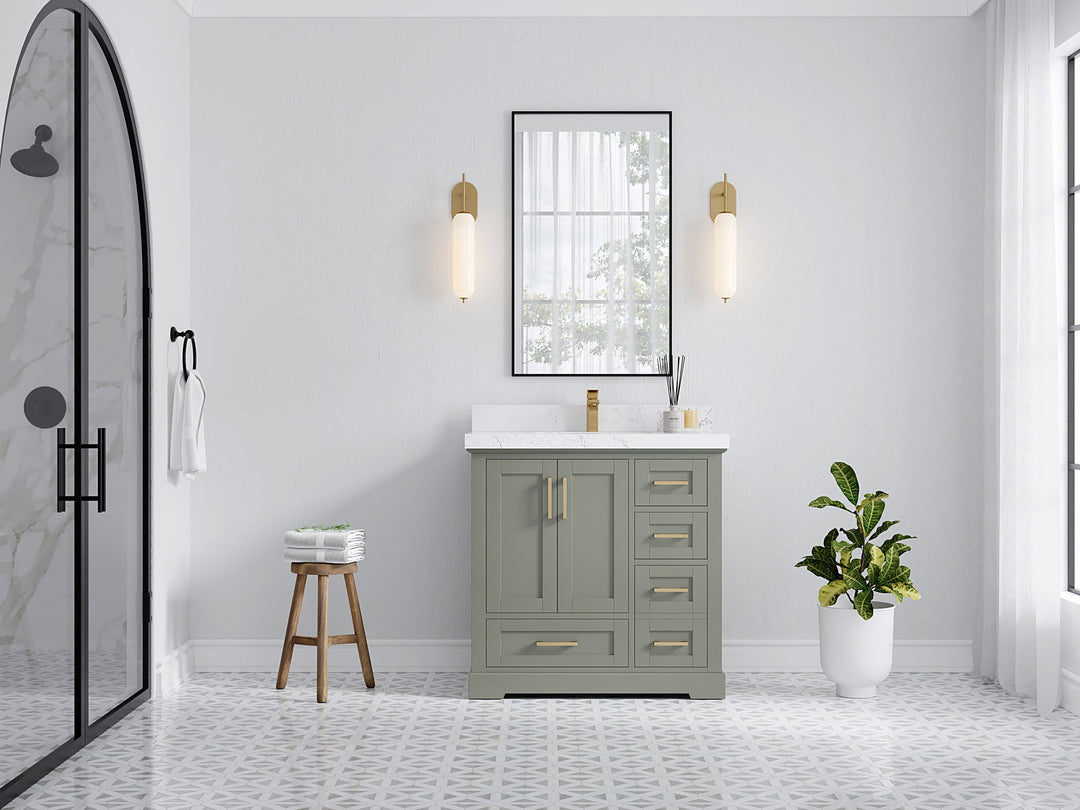 Boston 36 in. W x 22 in. D Center Sink Bathroom Vanity - Willow Bath and Vanity