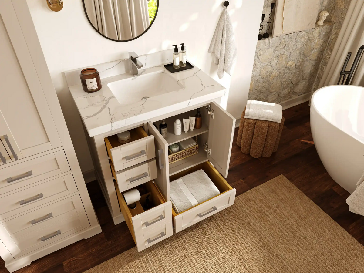 Boston 36 in. W x 22 in. D Center Sink Bathroom Vanity - Willow Bath and Vanity