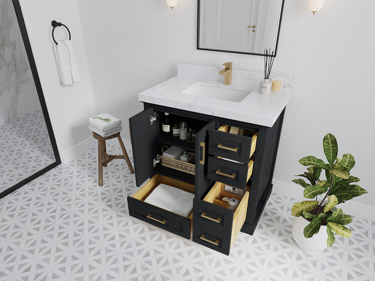 Boston 36 in. W x 22 in. D Center Sink Bathroom Vanity - Willow Bath and Vanity