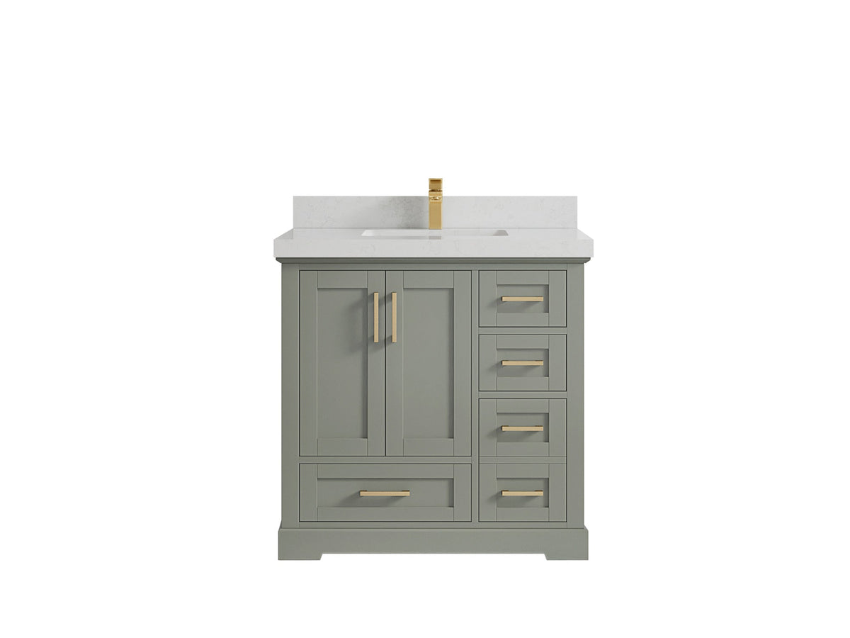 Boston 36 in. W x 22 in. D Center Sink Bathroom Vanity - Willow Bath and Vanity
