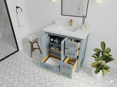 Boston 36 in. W x 22 in. D Center Sink Bathroom Vanity - Willow Bath and Vanity