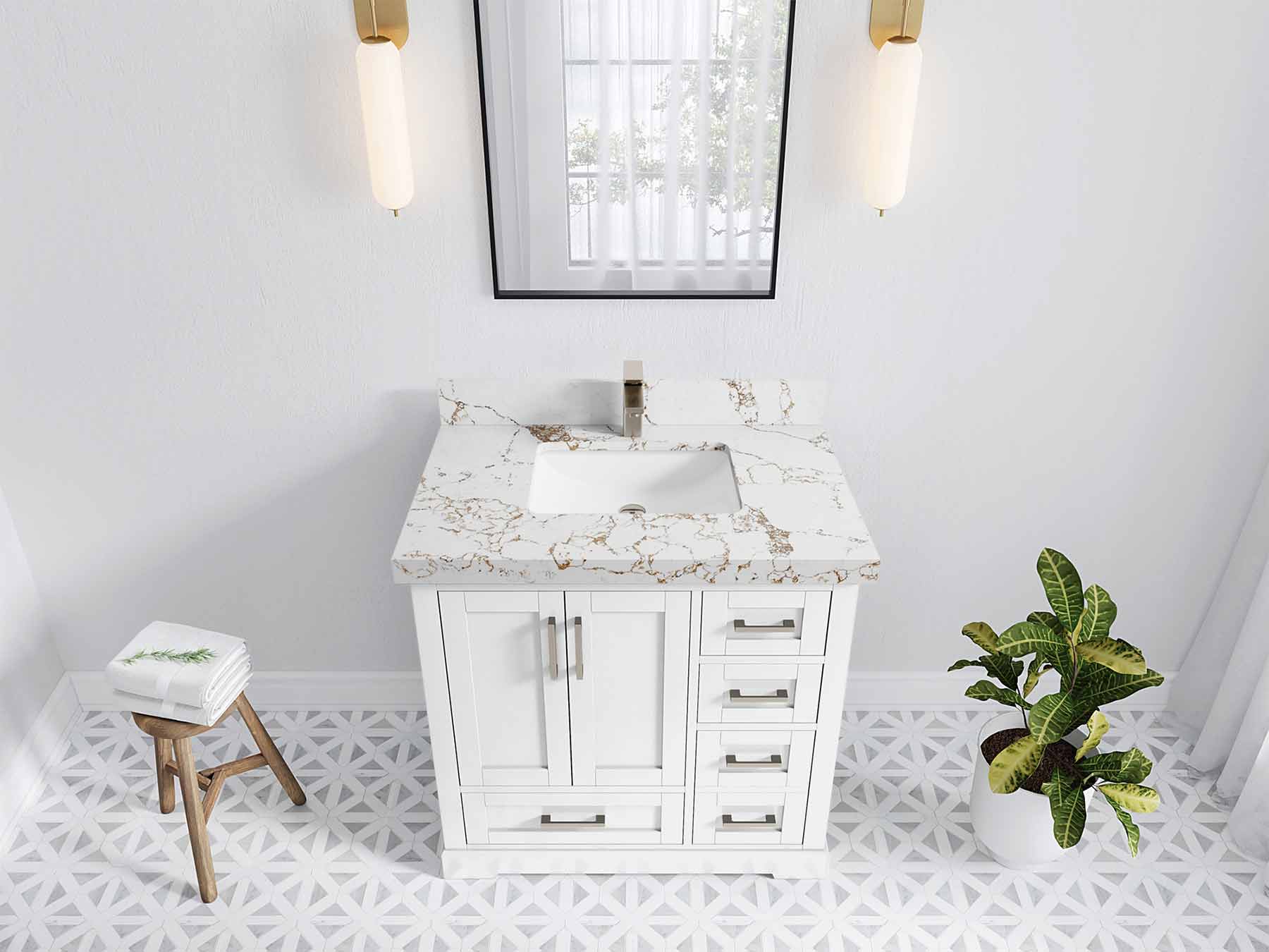 Boston 36 in. W x 22 in. D Center Sink Bathroom Vanity - Willow Bath and Vanity