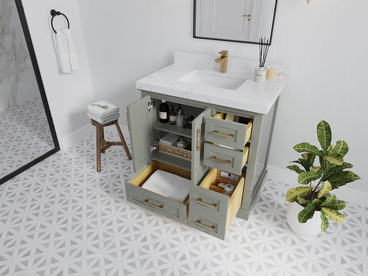 Boston 36 in. W x 22 in. D Center Sink Bathroom Vanity - photo 3