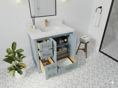 Boston 36 in. W x 22 in. D Center Sink Bathroom Vanity - Willow Bath and Vanity