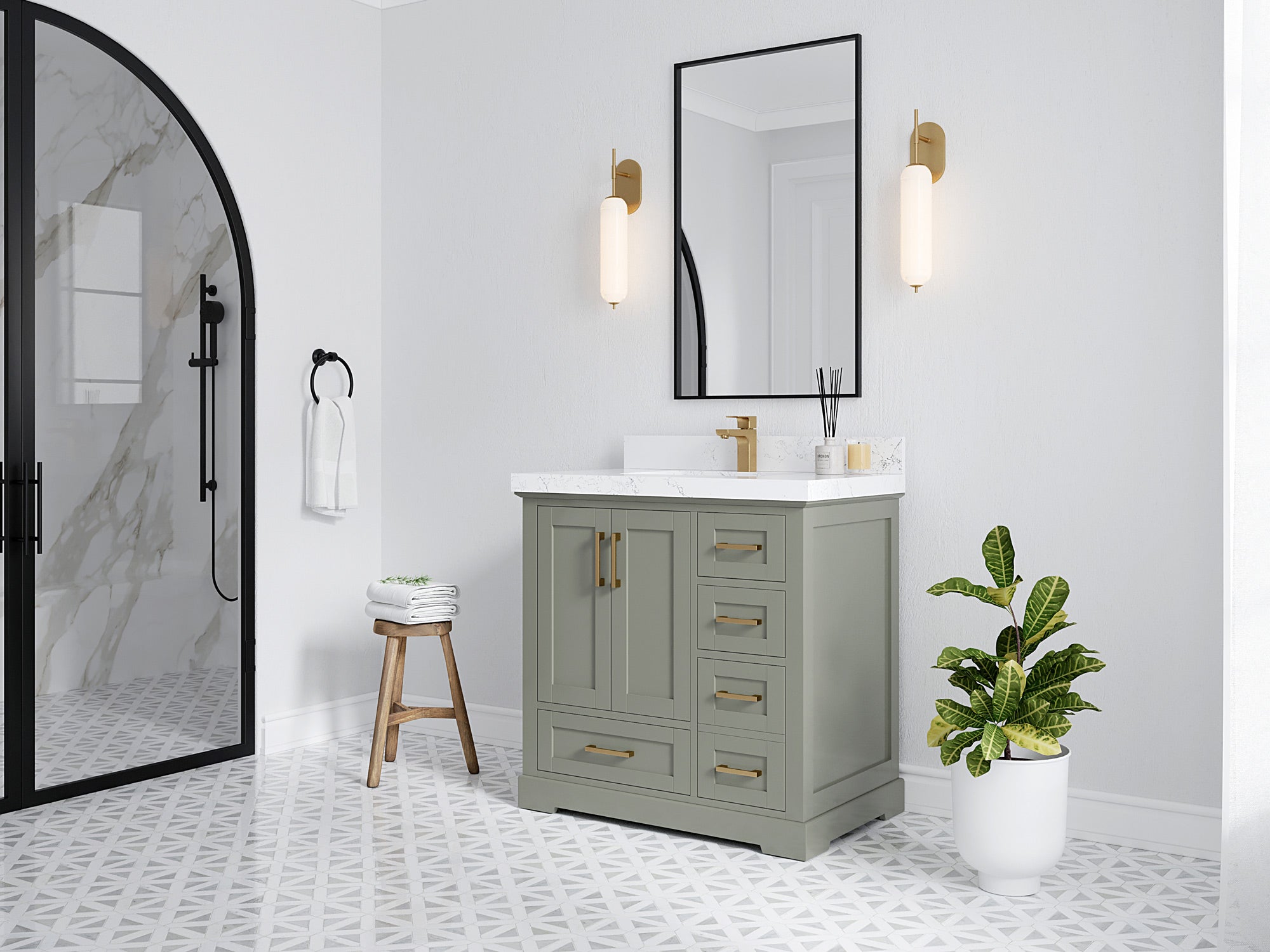 Boston 36 in. W x 22 in. D Center Sink Bathroom Vanity - Willow Bath and Vanity