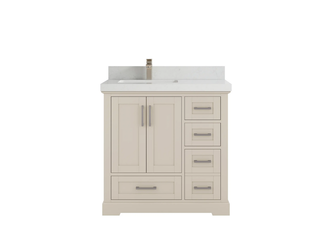 Boston 36 in. W x 22 in. D Left Offset Sink Bathroom Vanity | 
              
                 Fine Grain Linen Beige
                
                  
             - BST-CAB-FNG-35L - photo №14