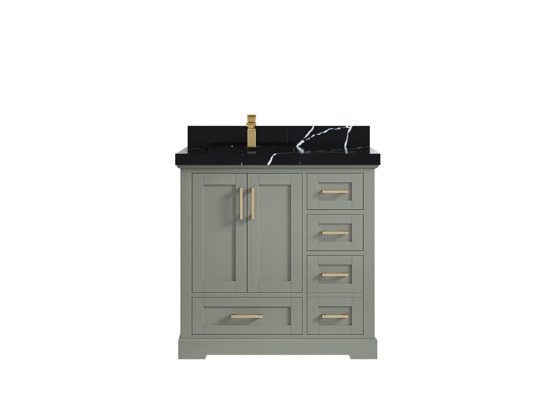 Boston 36 in. W x 22 in. D Left Offset Sink Bathroom Vanity - Willow Bath and Vanity