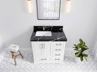 Boston 36 in. W x 22 in. D Left Offset Sink Bathroom Vanity - Willow Bath and Vanity