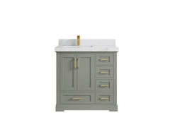 Boston 36 in. W x 22 in. D Left Offset Sink Bathroom Vanity - photo 26