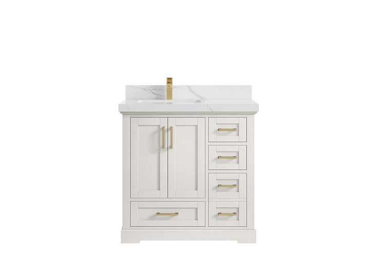 Boston 36 in. W x 22 in. D Left Offset Sink Bathroom Vanity - photo 21