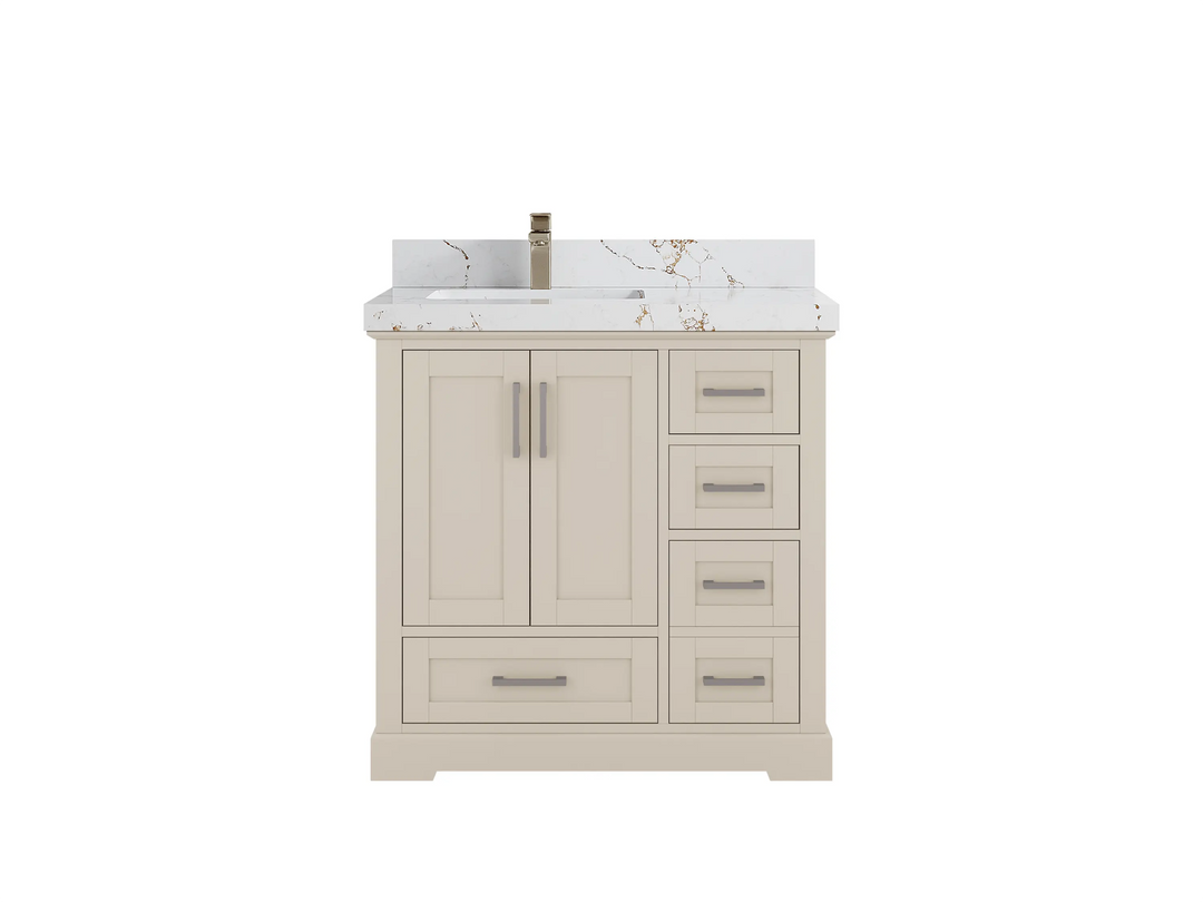 Boston 36 in. W x 22 in. D Left Offset Sink Bathroom Vanity | 
              
                 Fine Grain Linen Beige
                
                  
             - BST-CAB-FNG-35L - photo №28