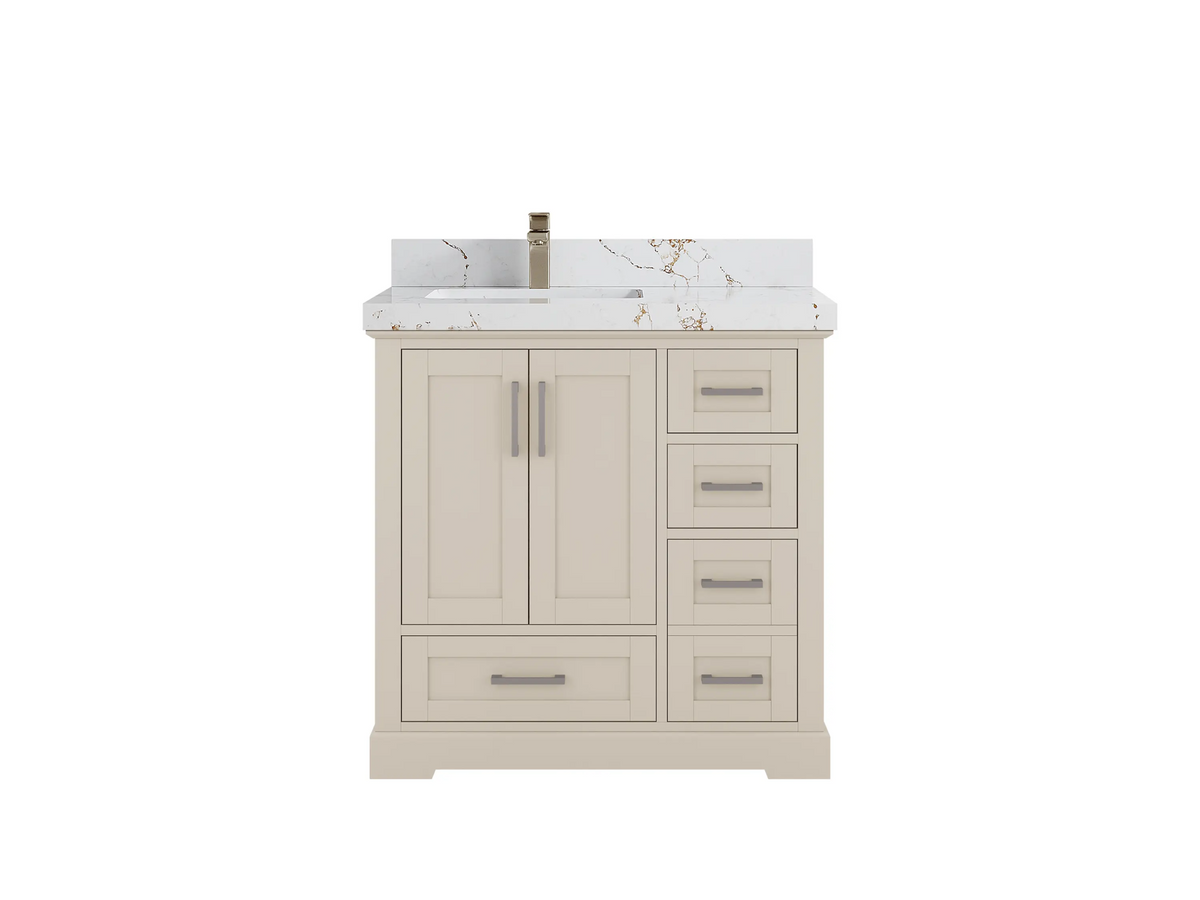 Boston 36 in. W x 22 in. D Left Offset Sink Bathroom Vanity - Willow Bath and Vanity
