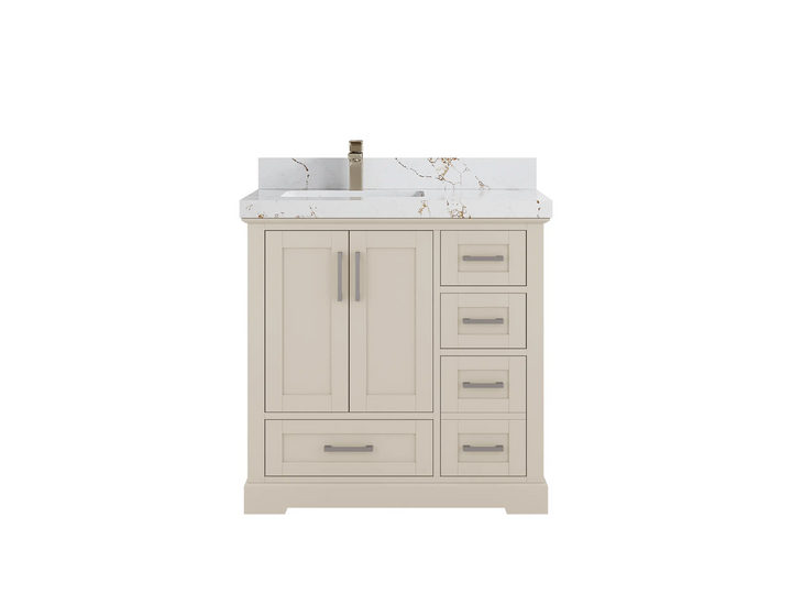 Boston 36 in. W x 22 in. D Left Offset Sink Bathroom Vanity - photo 28