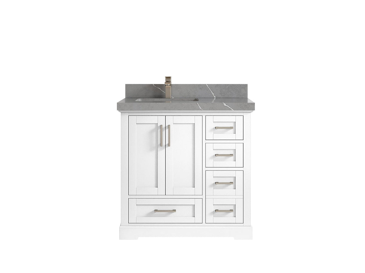 Boston 36 in. W x 22 in. D Left Offset Sink Bathroom Vanity - Willow Bath and Vanity