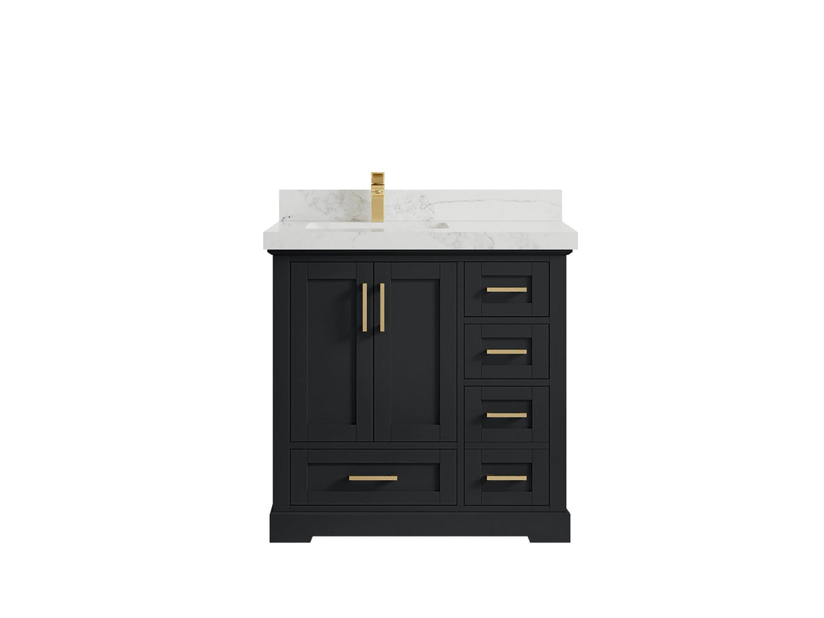 Boston 36 in. W x 22 in. D Left Offset Sink Bathroom Vanity - Willow Bath and Vanity