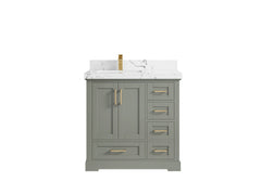 Boston 36 in. W x 22 in. D Left Offset Sink Bathroom Vanity - photo 38