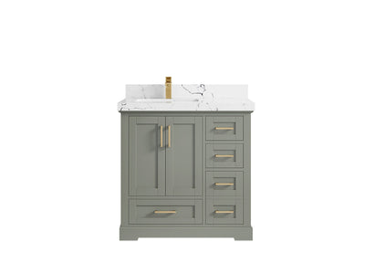 Boston 36 in. W x 22 in. D Left Offset Sink Bathroom Vanity - Willow Bath and Vanity