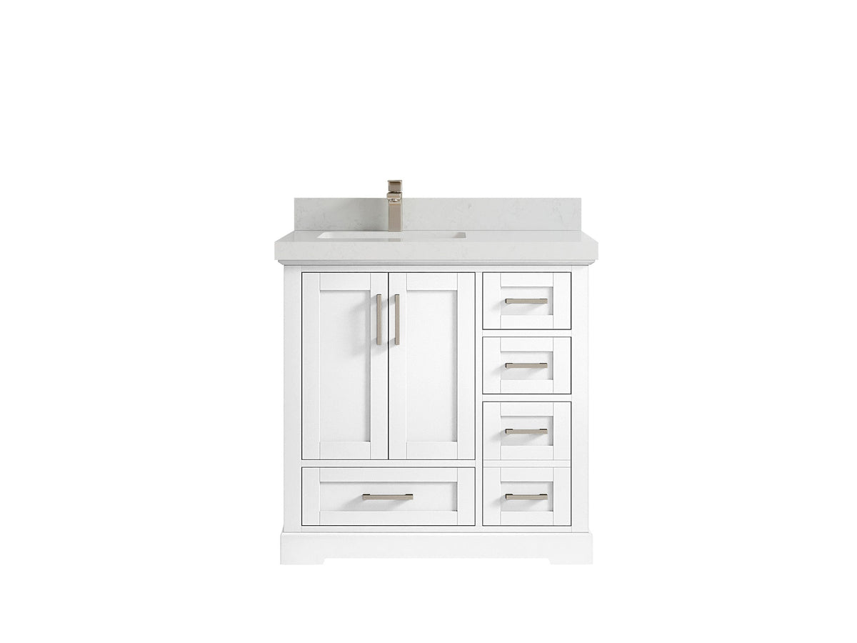 Boston 36 in. W x 22 in. D Left Offset Sink Bathroom Vanity - Willow Bath and Vanity