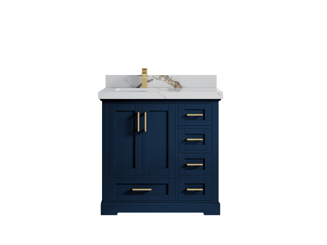 Boston 36 in. W x 22 in. D Left Offset Sink Bathroom Vanity - Willow Bath and Vanity