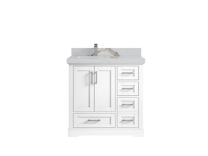 Boston 36 in. W x 22 in. D Left Offset Sink Bathroom Vanity - photo 19