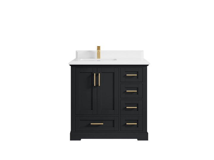Boston 36 in. W x 22 in. D Left Offset Sink Bathroom Vanity - photo 49