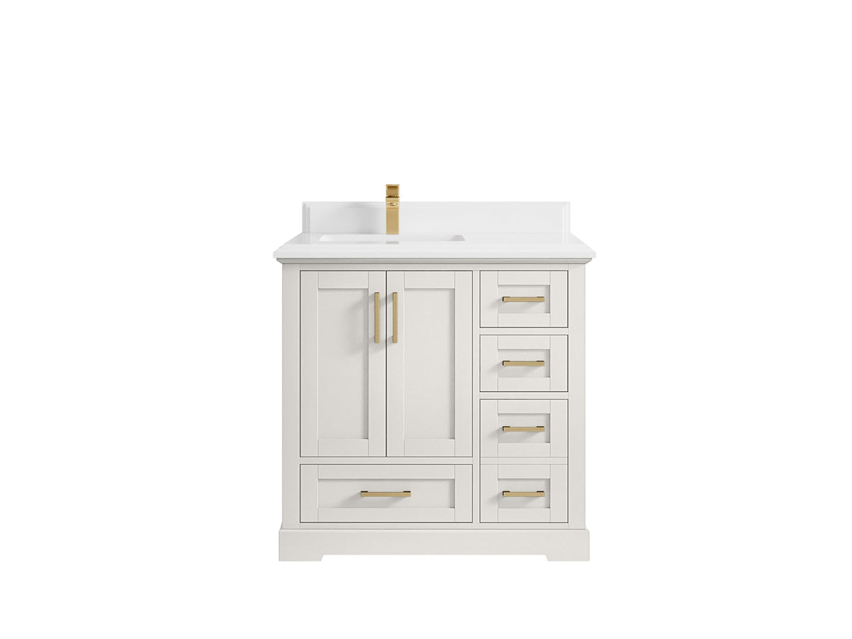 Boston 36 in. W x 22 in. D Left Offset Sink Bathroom Vanity - Willow Bath and Vanity