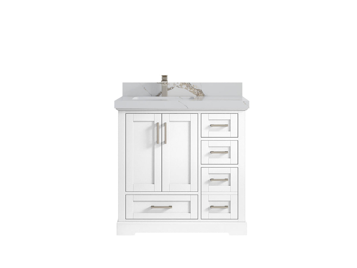 Boston 36 in. W x 22 in. D Left Offset Sink Bathroom Vanity - Willow Bath and Vanity