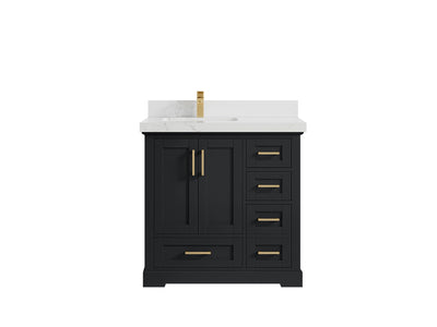 Boston 36 in. W x 22 in. D Left Offset Sink Bathroom Vanity - Willow Bath and Vanity