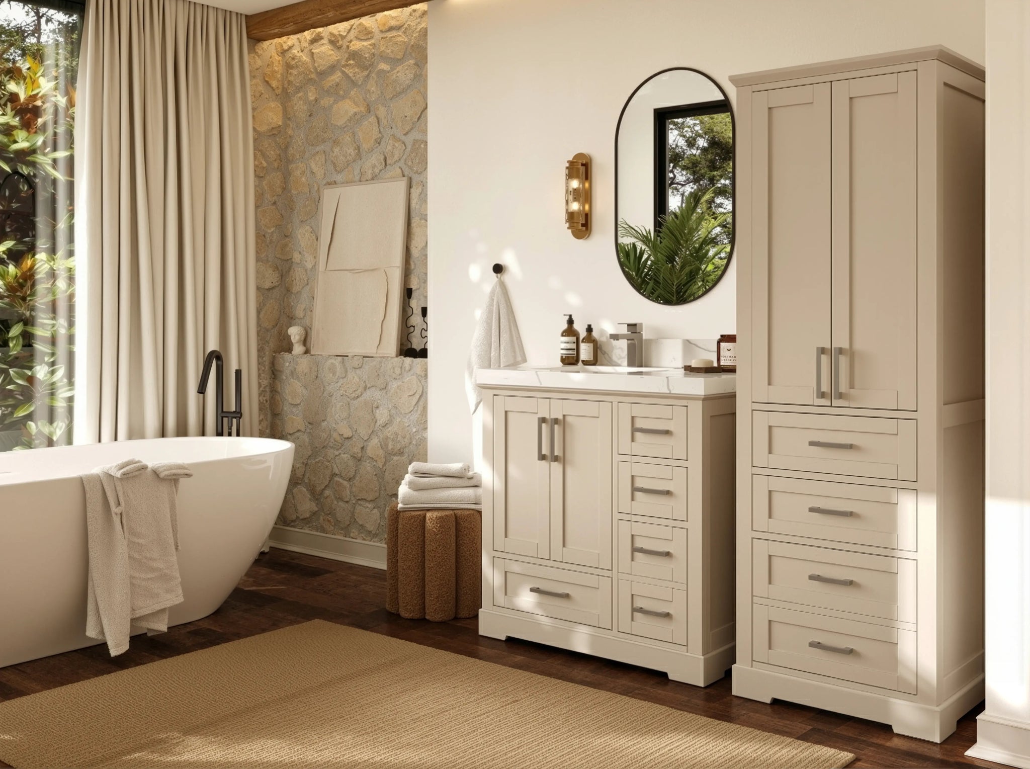 Boston 36 in. W x 22 in. D Left Offset Sink Bathroom Vanity - Willow Bath and Vanity