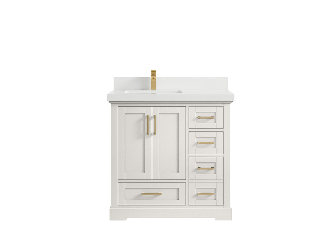 Boston 36 in. W x 22 in. D Left Offset Sink Bathroom Vanity - Willow Bath and Vanity
