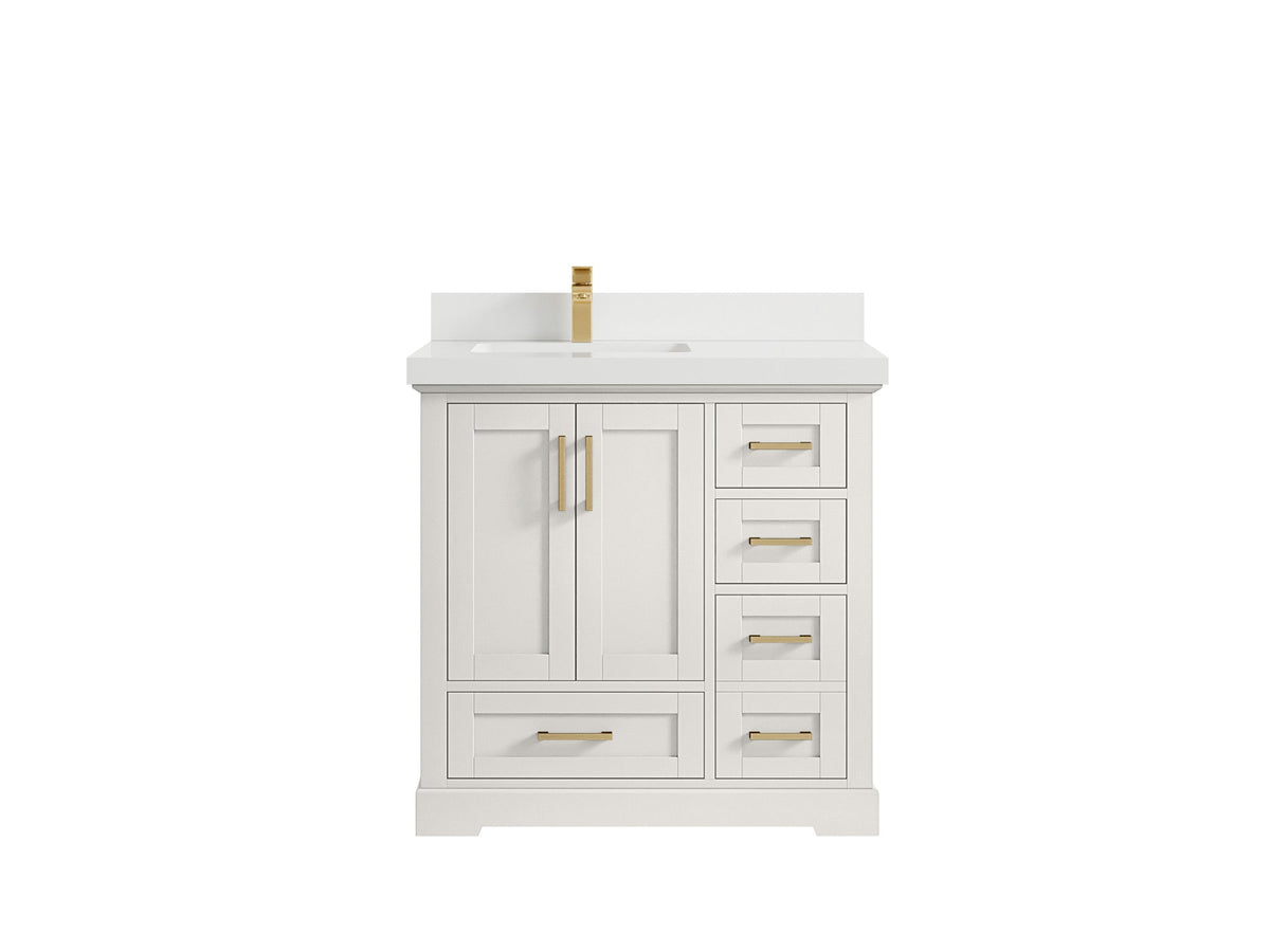 Boston 36 in. W x 22 in. D Left Offset Sink Bathroom Vanity - Willow Bath and Vanity