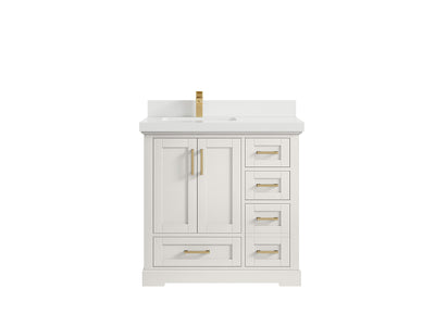 Boston 36 in. W x 22 in. D Left Offset Sink Bathroom Vanity - Willow Bath and Vanity