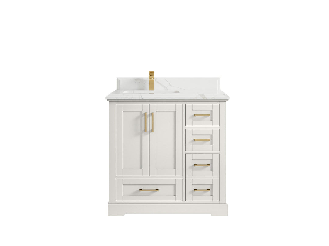 Boston 36 in. W x 22 in. D Left Offset Sink Bathroom Vanity - Willow Bath and Vanity